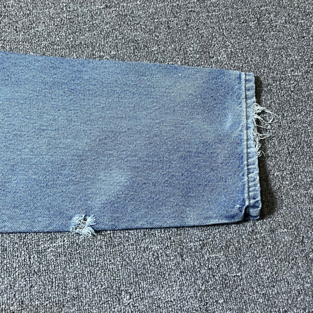 L.L.Bean Classic Fit Jeans 37x29 Light Wash Distressed Straight Leg Denim - Picture 13 of 16